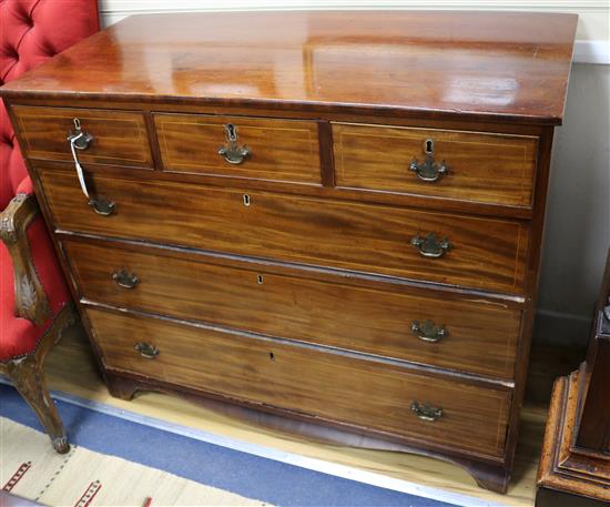 A George III mahogany chest of drawers (the upper part of a chest on chest) W.112cm